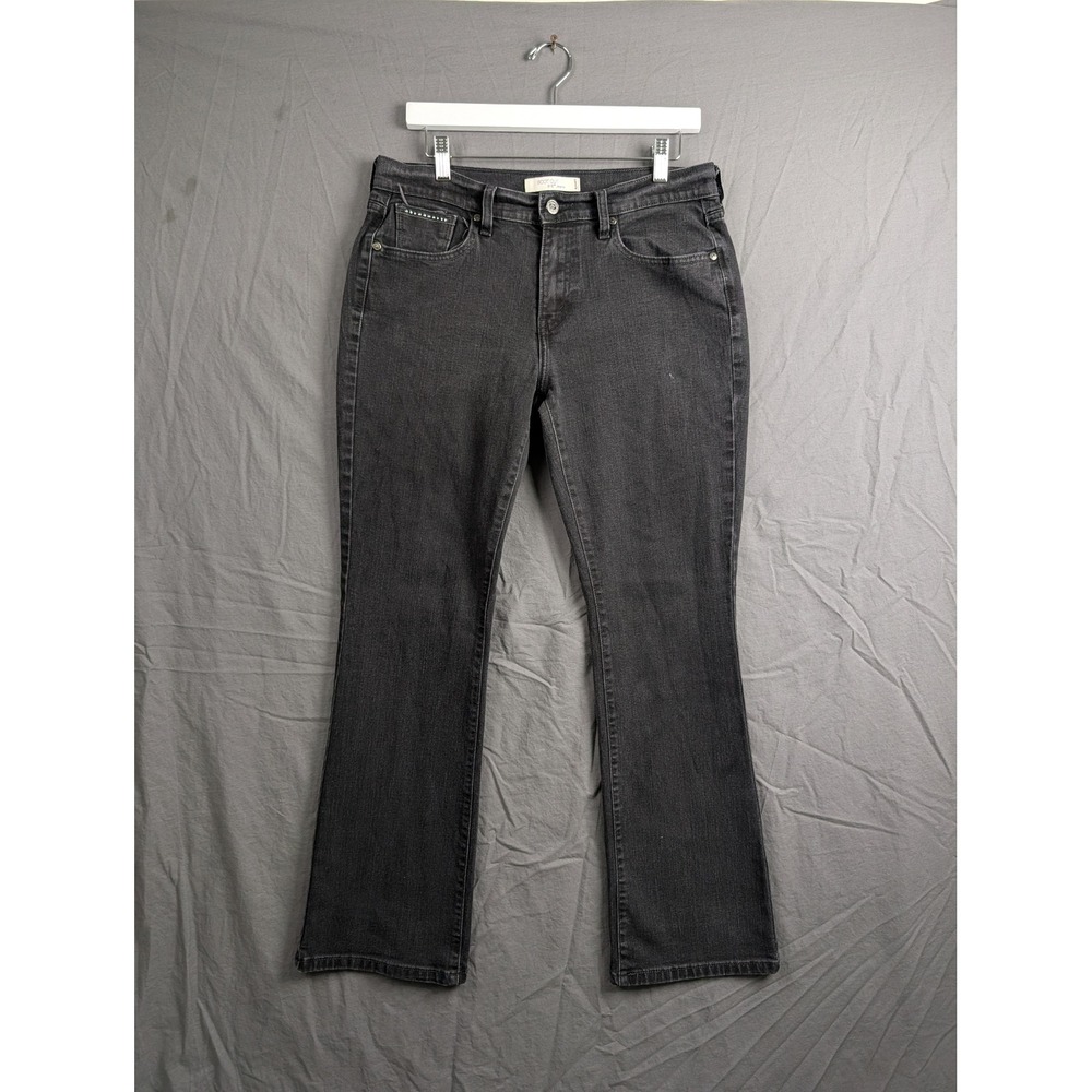 Levis 515 Bootcut Jeans Womens 8M‎ Black Denim Rhinestone Pocket